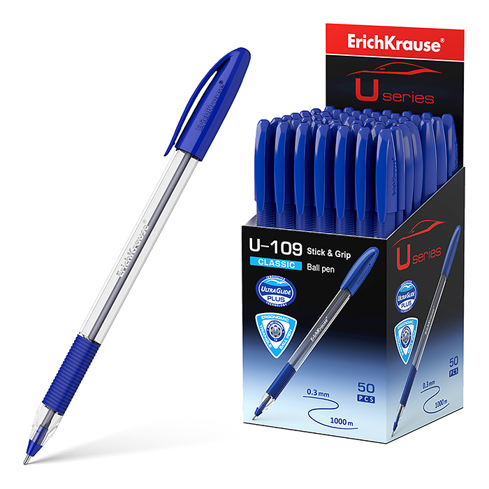 Ручка шариковая U-109 Classic Stick&Grip 1.0, Ultra Glide Technology, цвет чернил синий