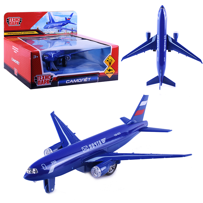 Модель металл Самолет Почта 18,5 см, (свет-звук) инерц, в коробке Модель металл Самолет Почта 18,5 см, (свет-звук) инерц, в коробке