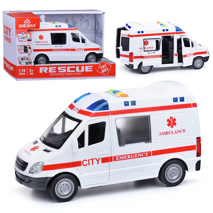 Машина WY590E "Скорая помощь" 1:16 (све, звук) в коробке Машина WY590E "Скорая помощь" 1:16 (све, звук) в коробке