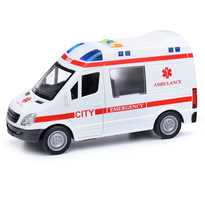 Фото к товару Машина WY590E "Скорая помощь" 1:16 (све, звук) в коробке Машина WY590E "Скорая помощь" 1:16 (све, звук) в коробке