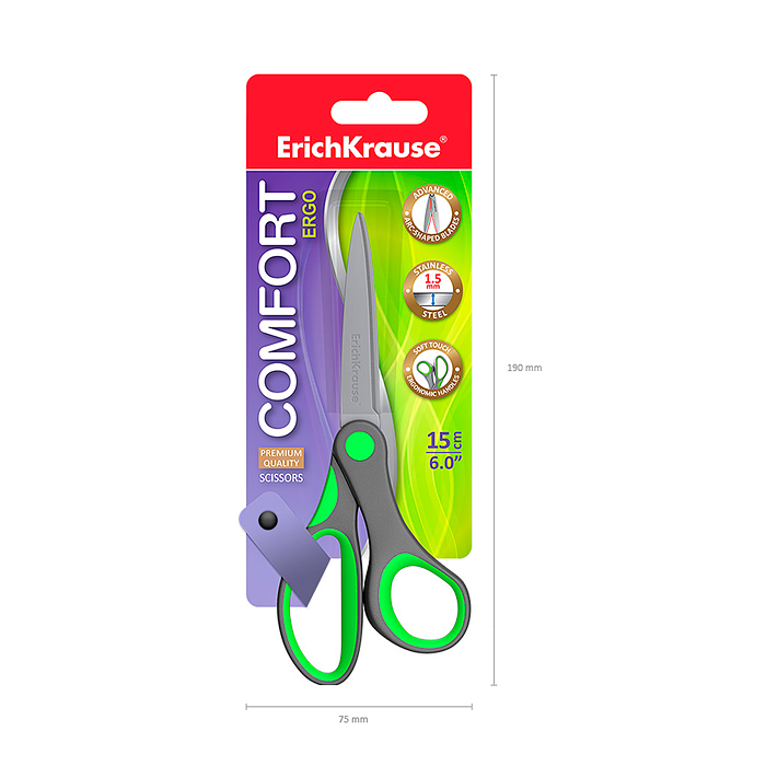 Фото к товару Ножницы Comfort, 15см, ассорти Ножницы Comfort, 15см, ассорти