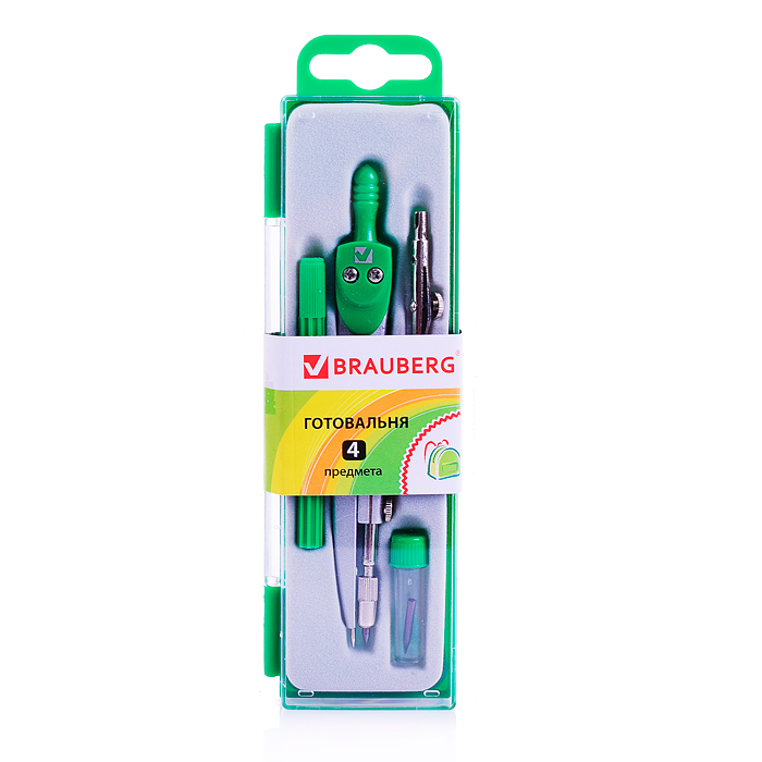 Готовальня "Klasse", 4 предмета: циркуль 125 мм, рейсфедерная вставка + держатель, грифель Готовальня "Klasse", 4 предмета: циркуль 125 мм, рейсфедерная вставка + держатель, грифель