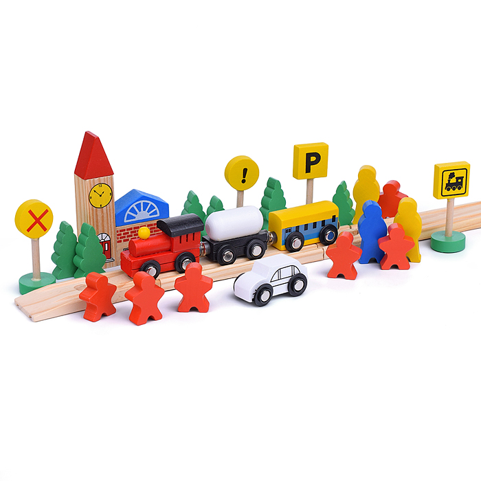 Трек с паровозом и фигурками D1068 в коробке