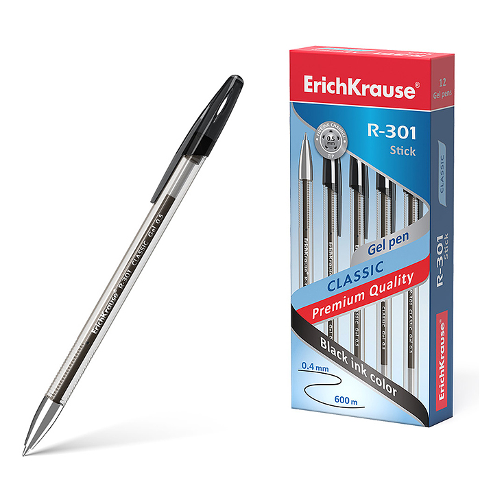 Ручка гелевая R-301 Classic Gel Stick 0.5, цвет чернил черный 