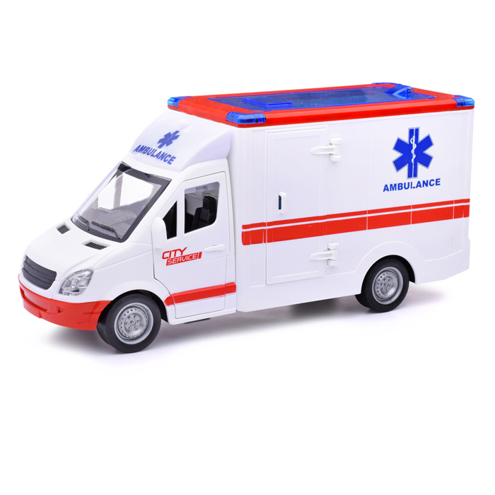 Машина WY597A "Скорая помощь" 1:16 (свет, звук) в коробке