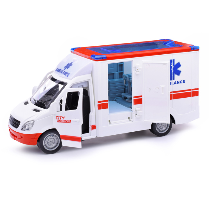 Машина WY597A "Скорая помощь" 1:16 (свет, звук) в коробке