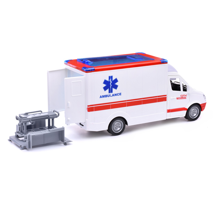 Машина WY597A "Скорая помощь" 1:16 (свет, звук) в коробке