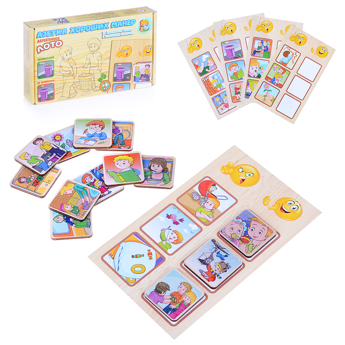Лото деревянное "Азбука хороших манер" Лото деревянное "Азбука хороших манер"