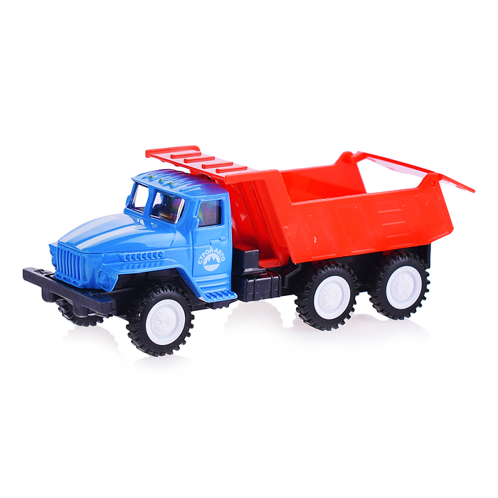 Фото к товару Грузовик металлический, инерционный, Самосвал, подвижные элементы Грузовик металлический, инерционный, Самосвал, подвижные элементы