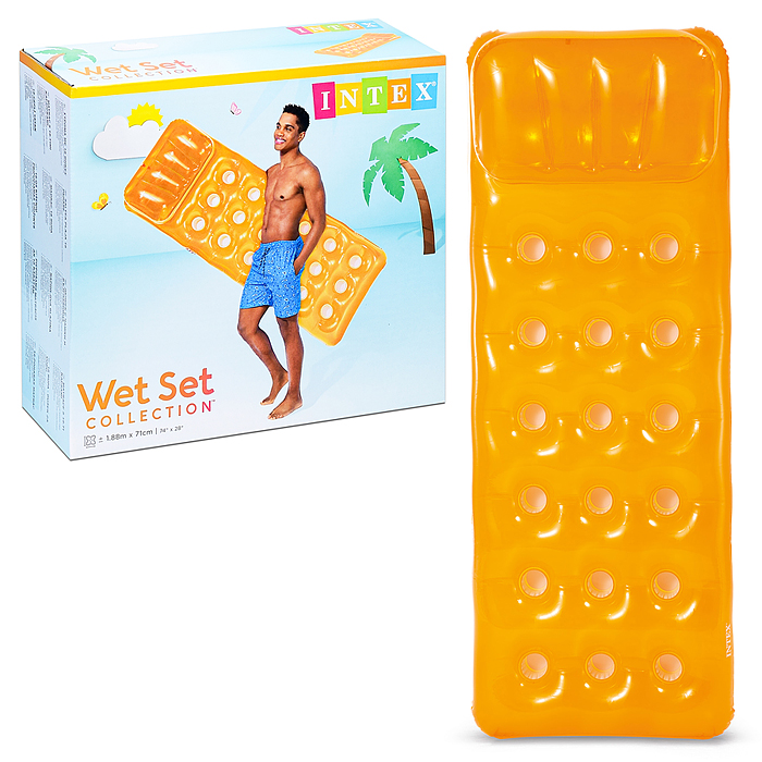 Фото к товару Матрас цветной со стаканами, 188Х71см 58890EU INTEX Матрас цветной со стаканами, 188Х71см 58890EU INTEX