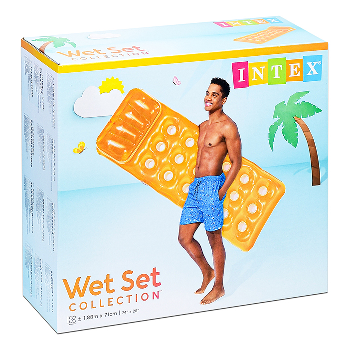 Фото к товару Матрас цветной со стаканами, 188Х71см 58890EU INTEX Матрас цветной со стаканами, 188Х71см 58890EU INTEX