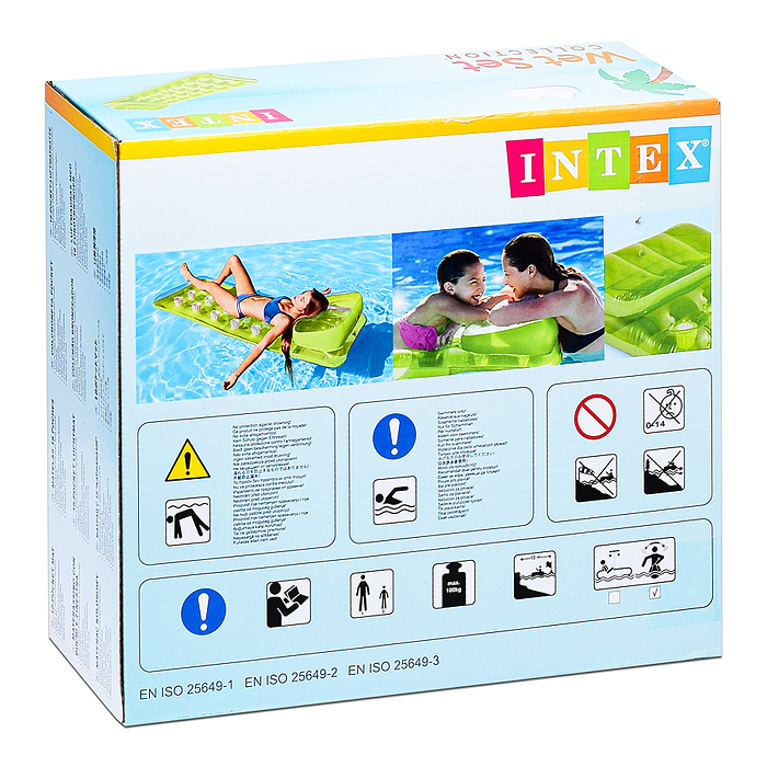 Фото к товару Матрас цветной со стаканами, 188Х71см 58890EU INTEX Матрас цветной со стаканами, 188Х71см 58890EU INTEX