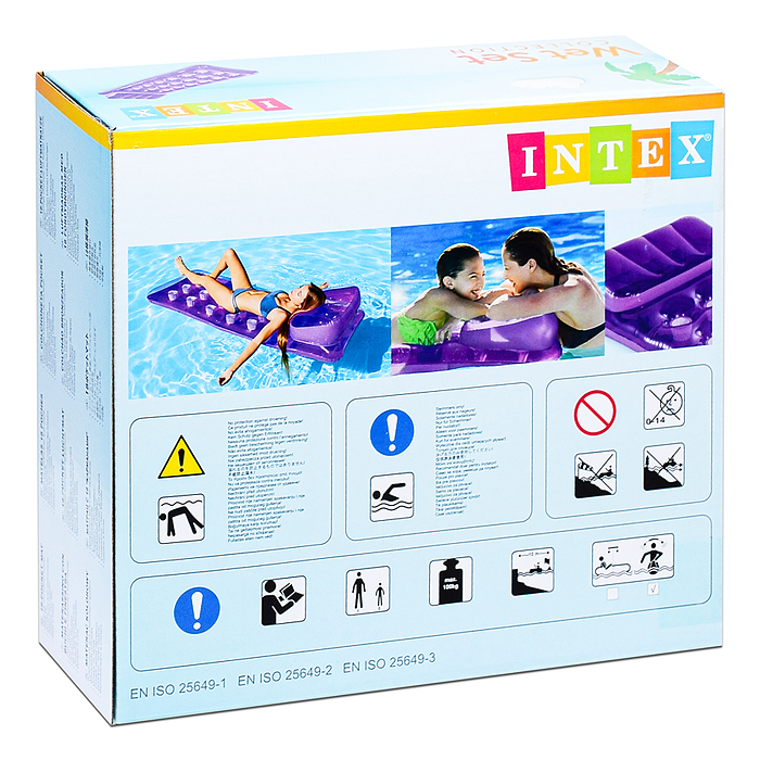 Фото к товару Матрас цветной со стаканами, 188Х71см 58890EU INTEX Матрас цветной со стаканами, 188Х71см 58890EU INTEX