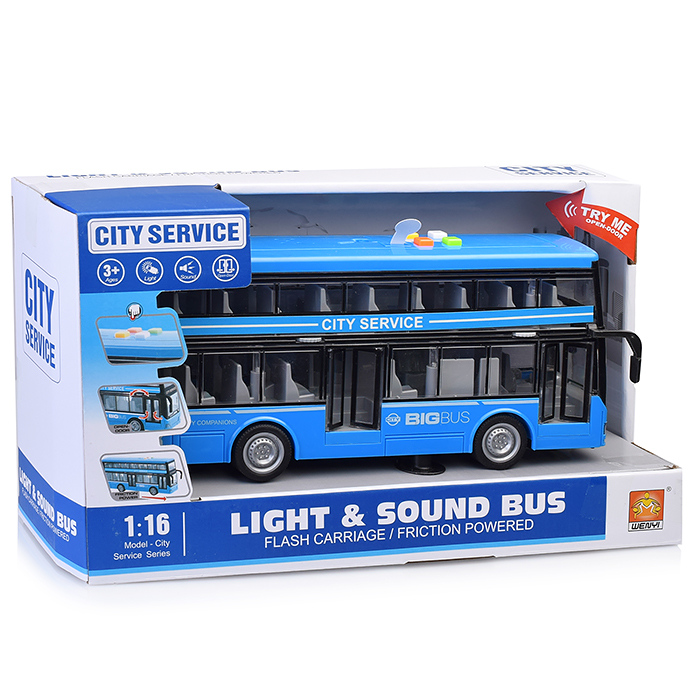 Фото к товару Автобус WY912B "Даблдекер" 1:16 (свет, звук) в коробке Автобус WY912B "Даблдекер" 1:16 (свет, звук) в коробке