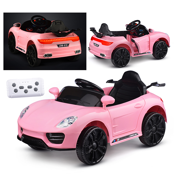Электромобиль U023434Y "Кабриолет" на аккумуляторе, с р/у управлением, в коробке (розовый)