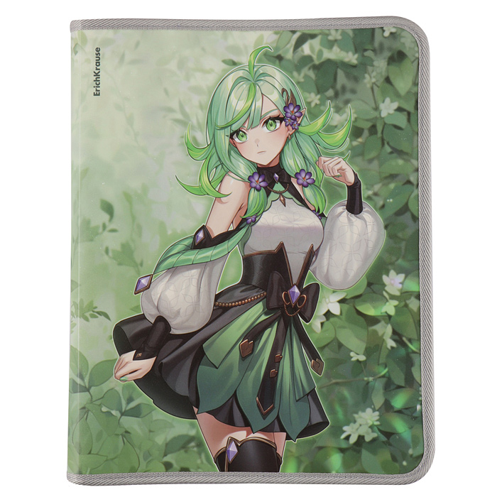 Папка   на молнии пластиковая Manga (Pistachio), A4+ 