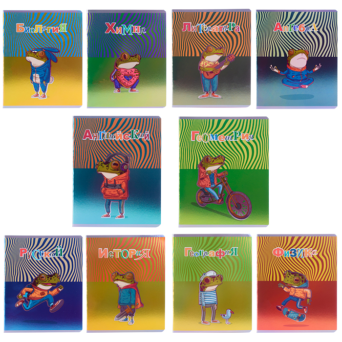 Комплект предметных тетрадей Тетрадь 48л "Лягушкина жизнь" 10 предметов Комплект предметных тетрадей Тетрадь 48л "Лягушкина жизнь" 10 предметов