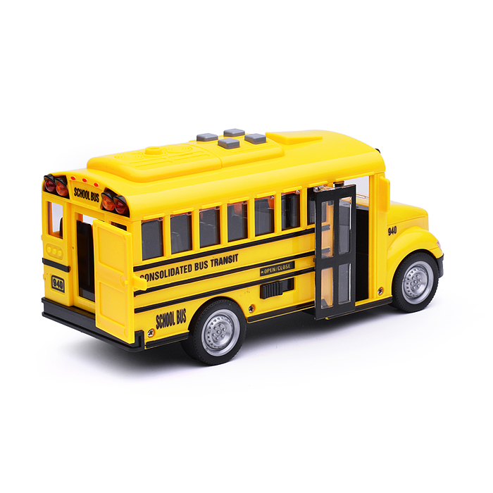 Фото к товару Автобус WY940A "Школьный" 1:20 (свет, звук) в коробке Автобус WY940A "Школьный" 1:20 (свет, звук) в коробке
