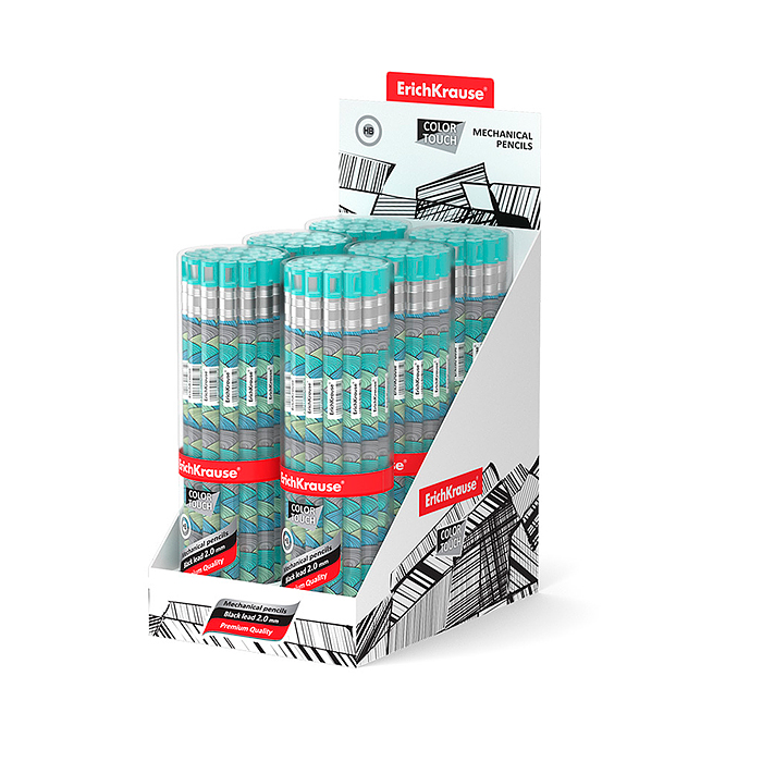 Фото к товару Карандаш механический ColorTouch® Emerald Wave 2.0 мм, с точилкой, НВ Карандаш механический ColorTouch® Emerald Wave 2.0 мм, с точилкой, НВ