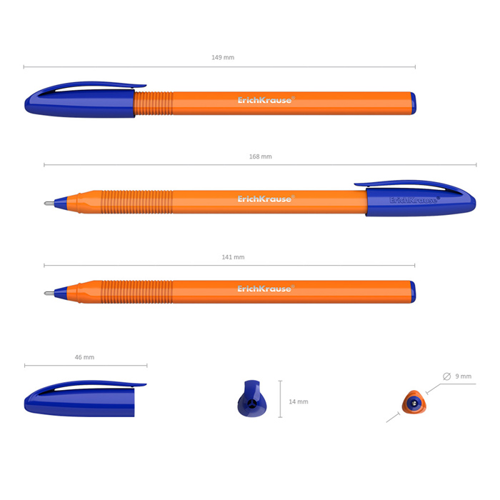  Ручка шариковая U-108 Orange Stick 1.0, Ultra Glide Technology, цвет чернил синий 