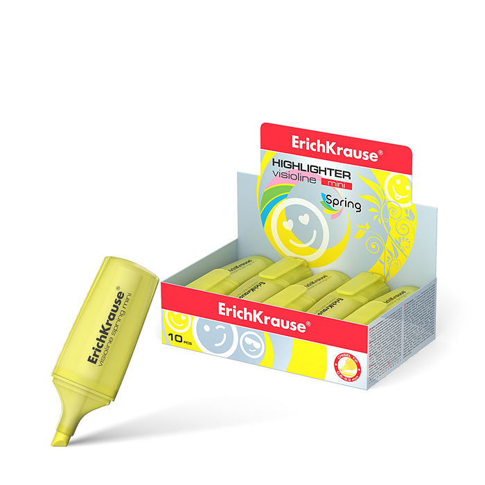 Маркер-текстовыделитель Visioline Mini Spring, цвет чернил желтый 