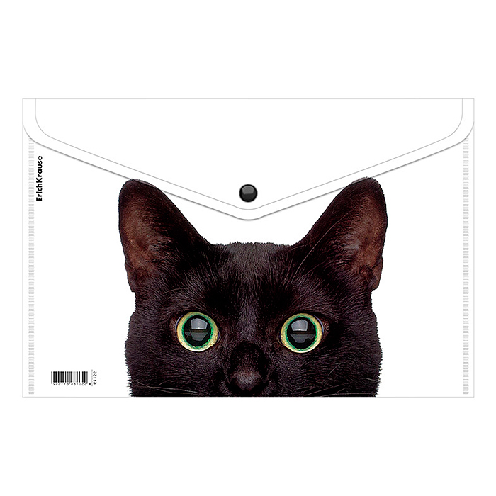 Фото к товару Папка-конверт на кнопке пластиковая Hiding Cats, A4, ассорти Папка-конверт на кнопке пластиковая Hiding Cats, A4, ассорти