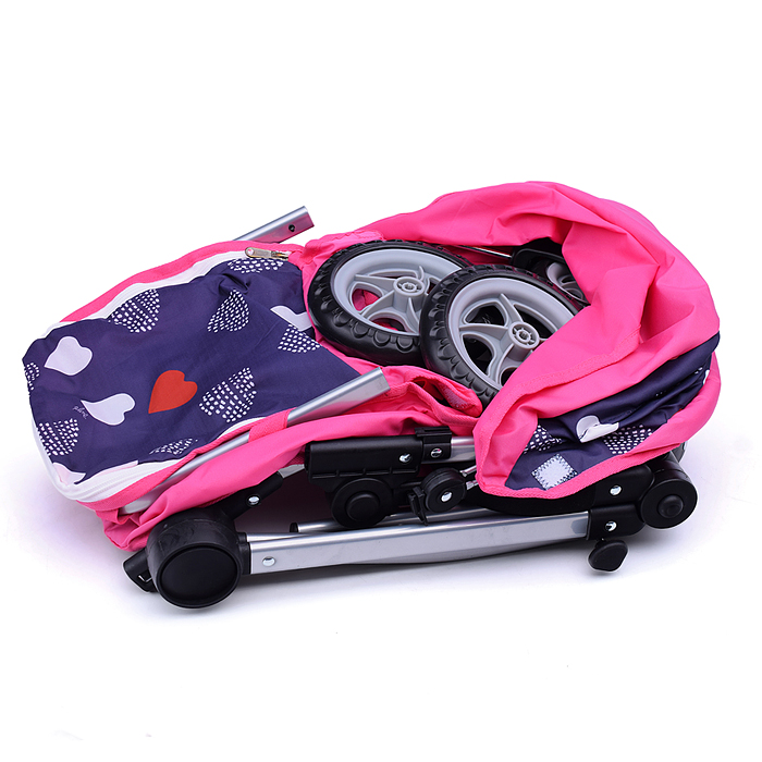 Фото к товару Коляска - трансформер для кукол 9651 металлическая, регулируемая ручка, с корзиной,цвет розово-серый Коляска - трансформер для кукол 9651 металлическая, регулируемая ручка, с корзиной,цвет розово-серый