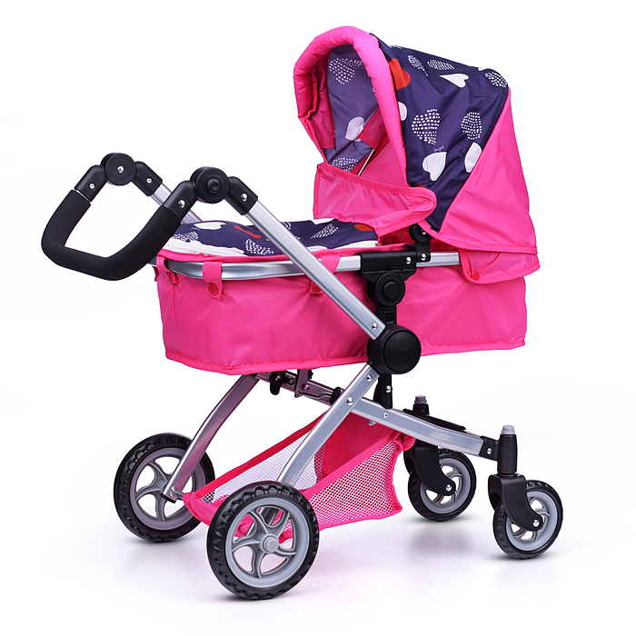 Фото к товару Коляска - трансформер для кукол 9651 металлическая, регулируемая ручка, с корзиной,цвет розово-серый Коляска - трансформер для кукол 9651 металлическая, регулируемая ручка, с корзиной,цвет розово-серый