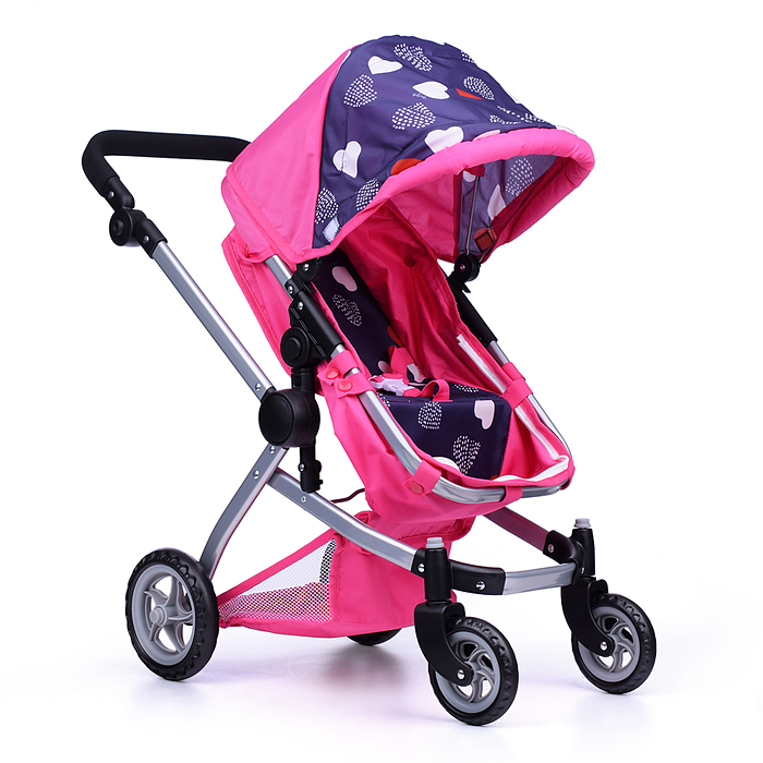 Фото к товару Коляска - трансформер для кукол 9651 металлическая, регулируемая ручка, с корзиной,цвет розово-серый Коляска - трансформер для кукол 9651 металлическая, регулируемая ручка, с корзиной,цвет розово-серый
