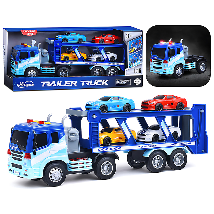 Машина WY572C "Автовоз. Перевозчик."1:16 (свет, звук) в коробке Машина WY572C "Автовоз. Перевозчик."1:16 (свет, звук) в коробке