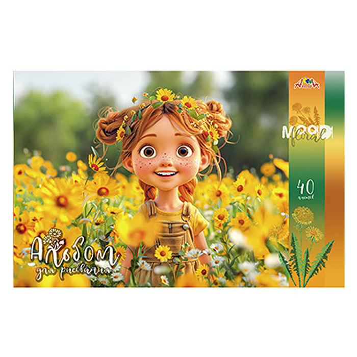 Альбом для рисования 40л. "Милые девочки" скоба, по сериям 