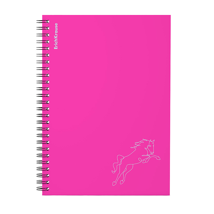 Тетрадь 80 л. клетка, Silhouette, розовый, A5, с пластиковой обложкой, на спирали  