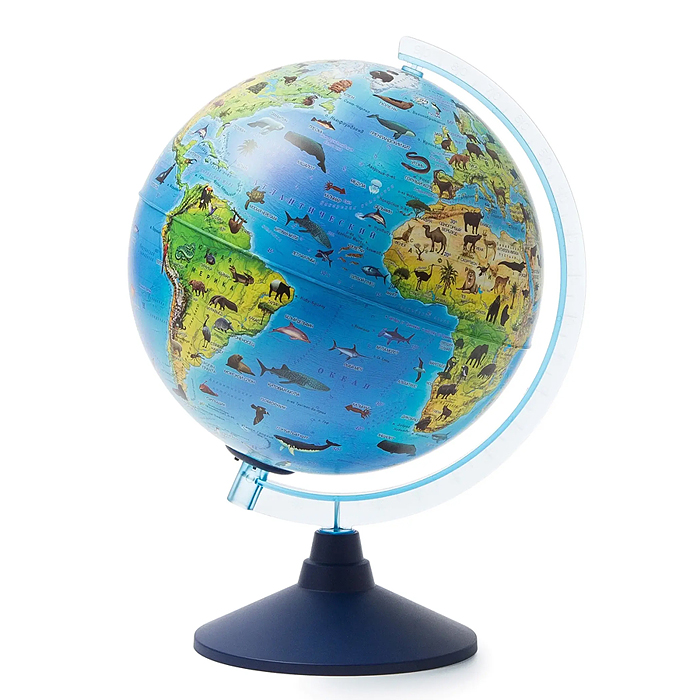 Фото к товару Интерактивный глобус Зоогеографический (Детский) с подсветкой 250мм от батареек. Интерактивный глобус Зоогеографический (Детский) с подсветкой 250мм от батареек.