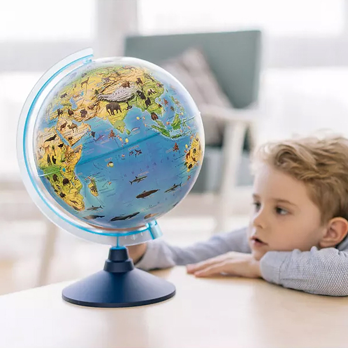 Фото к товару Интерактивный глобус Зоогеографический (Детский) с подсветкой 250мм от батареек. Интерактивный глобус Зоогеографический (Детский) с подсветкой 250мм от батареек.