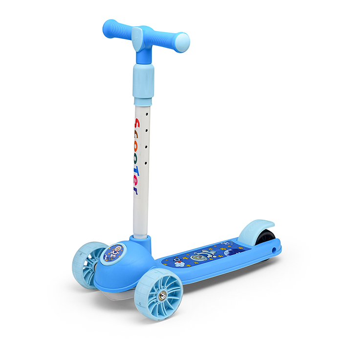 Фото к товару Самокат U001568Y 3-х. кол., колеса световые PU, голубой, в коробке Самокат U001568Y 3-х. кол., колеса световые PU, голубой, в коробке