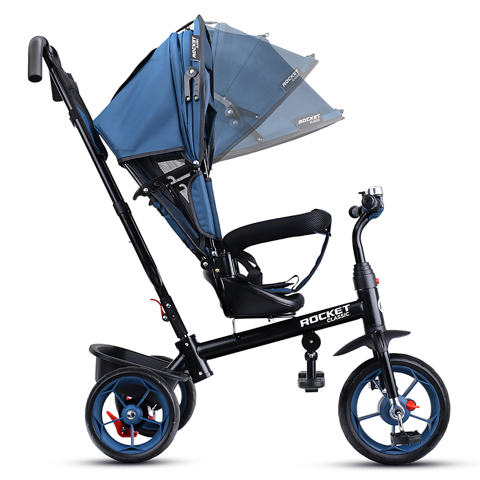Фото к товару Велосипед трехколесный Rocket 136-BL, колеса EVA 10"/8", цвет синий Велосипед трехколесный Rocket 136-BL, колеса EVA 10"/8", цвет синий