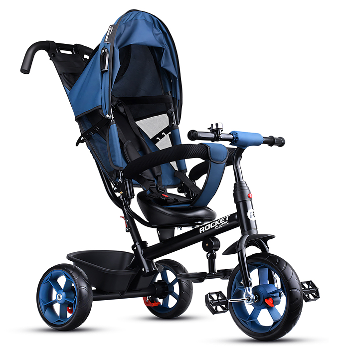 Фото к товару Велосипед трехколесный Rocket 136-BL, колеса EVA 10"/8", цвет синий Велосипед трехколесный Rocket 136-BL, колеса EVA 10"/8", цвет синий