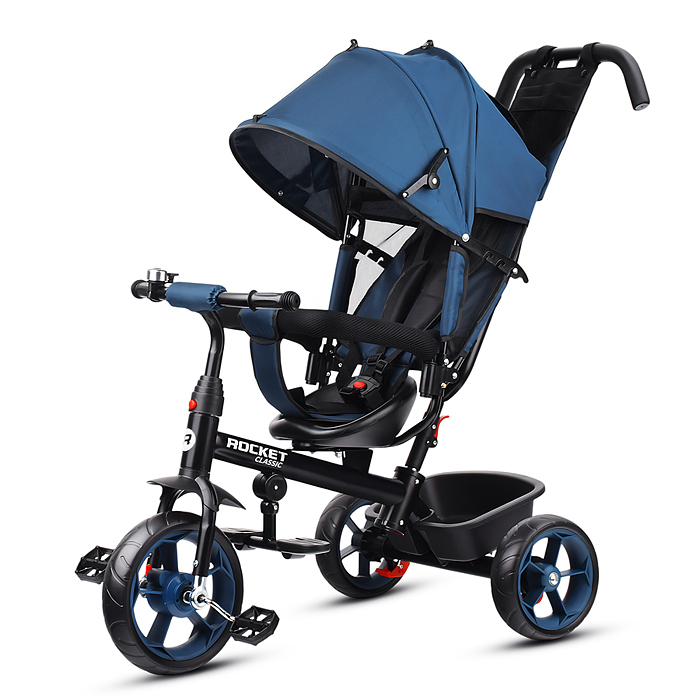 Фото к товару Велосипед трехколесный Rocket 136-BL, колеса EVA 10"/8", цвет синий Велосипед трехколесный Rocket 136-BL, колеса EVA 10"/8", цвет синий