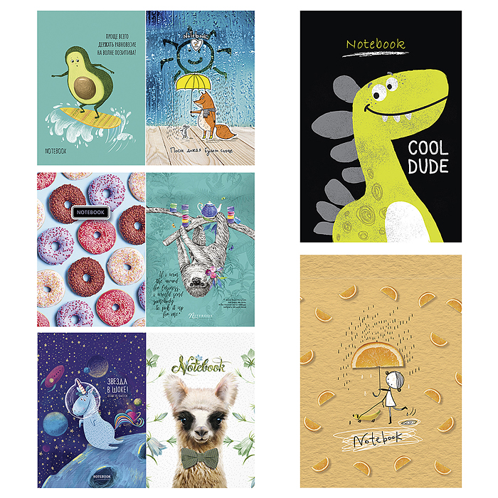 Блокнот 40л. А6 клетка, гребень S Микс 8 Блокнот 40л. А6 клетка, гребень S Микс 8