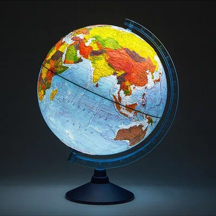 Фото к товару Интерактивный глобус Земли политический с подсветкой 250мм. от батареек. Интерактивный глобус Земли политический с подсветкой 250мм. от батареек.