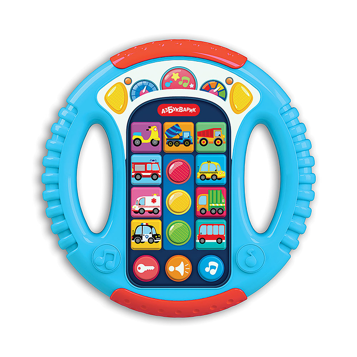 Музыкальный руль "Весёлые машинки" (голубой)