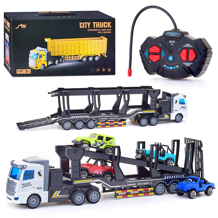 Машина QH200-8D "Транспортёр" р/у, 27 MGz, с 4 автомобилями, в коробке Машина QH200-8D "Транспортёр" р/у, 27 MGz, с 4 автомобилями, в коробке