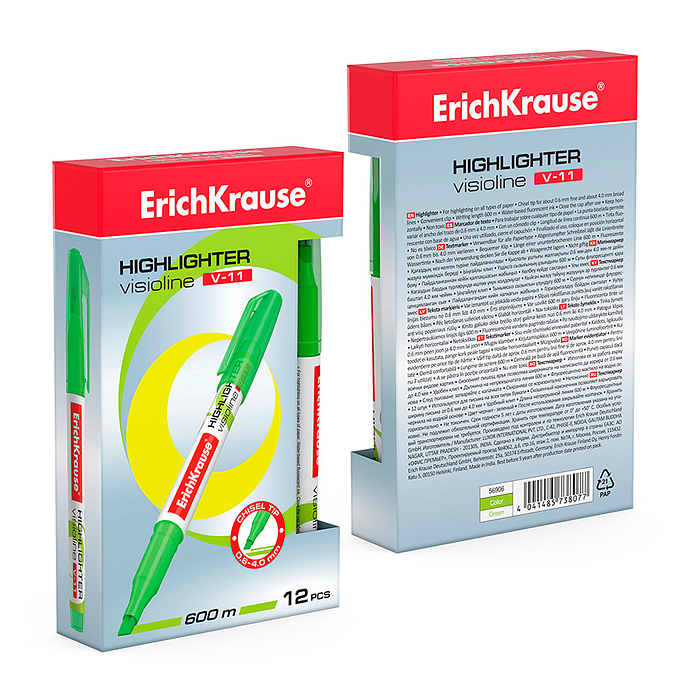 Текстмаркер Visioline V-11 Neon, цвет чернил зеленый  