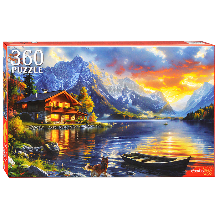 Пазлы 360 "Вечернее озеро на закате"