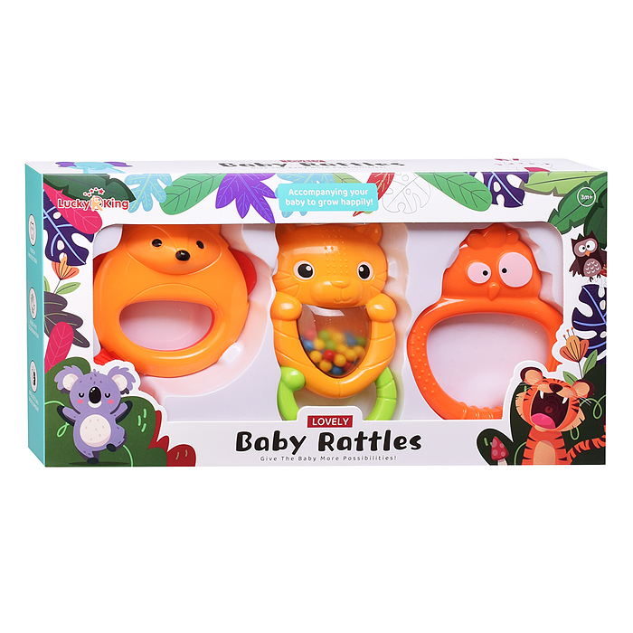 Фото к товару Набор погремушек K225H36 "Милые зверята" в коробке Набор погремушек K225H36 "Милые зверята" в коробке
