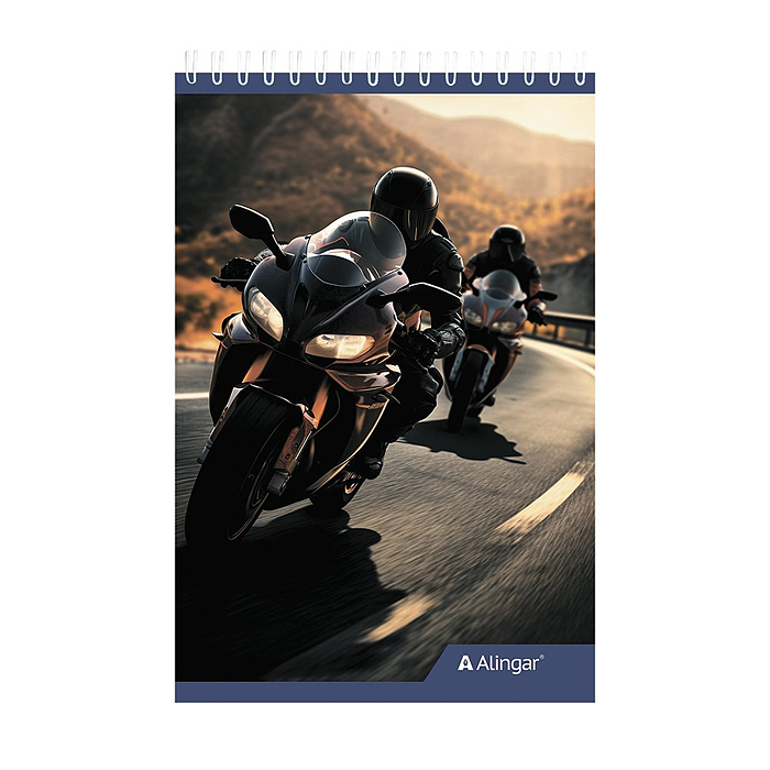 Блокнот А6, 60 л., клетка, гребень, мелованный картон, "Мото" Блокнот А6, 60 л., клетка, гребень, мелованный картон, "Мото"