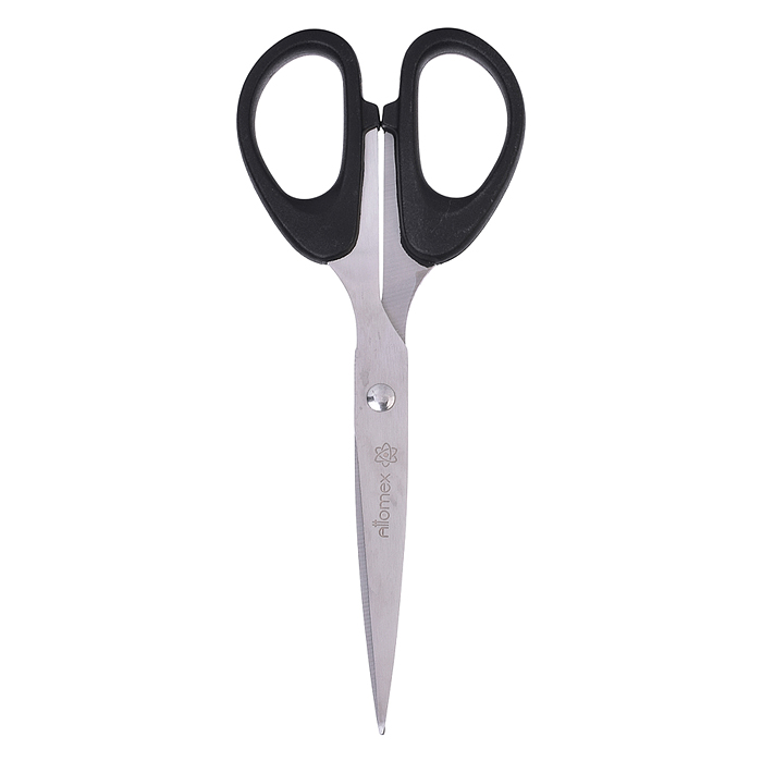 Ножницы канцелярские 18 см, пластиковые кольца, в пластиковом пакете