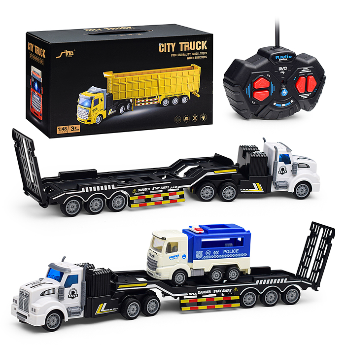 Машина QH200-17D "Транспортёр" р/у, 27 MGz, с одной спасательной машиной, в коробке