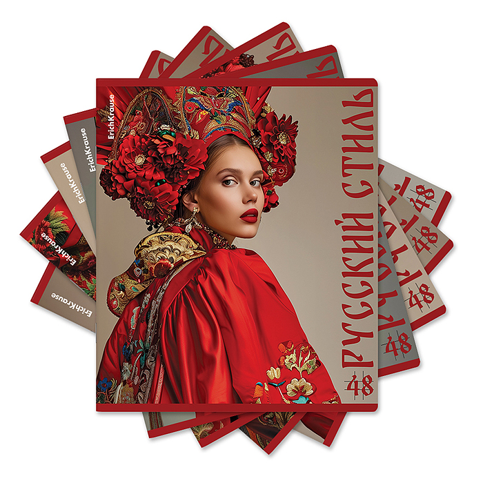 Тетрадь 48л. клетка "Russian Style" глянцевая ламинация Тетрадь 48л. клетка "Russian Style" глянцевая ламинация