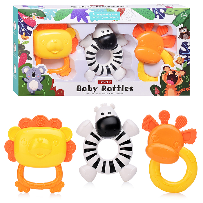 Набор погремушек K225H34 "Животные Африки" в коробке Набор погремушек K225H34 "Животные Африки" в коробке